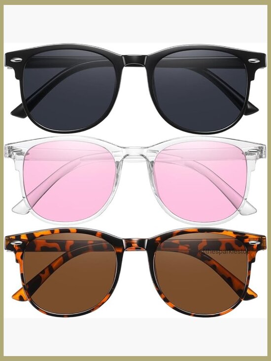 Round Retro Sunglasses UV400 Protection Lightweight Acetate Frames main image 7
